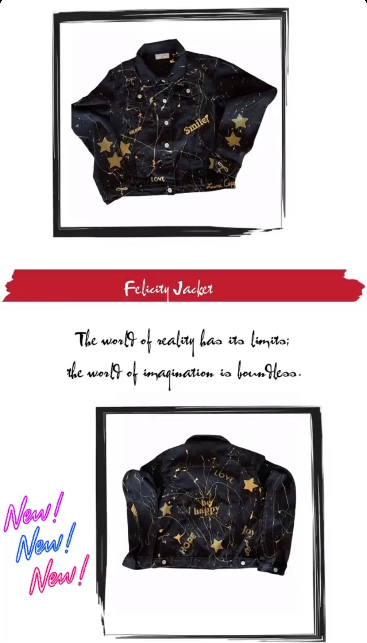 Custom Felicity Jacket (Handpainted or Handpainted With Patches)