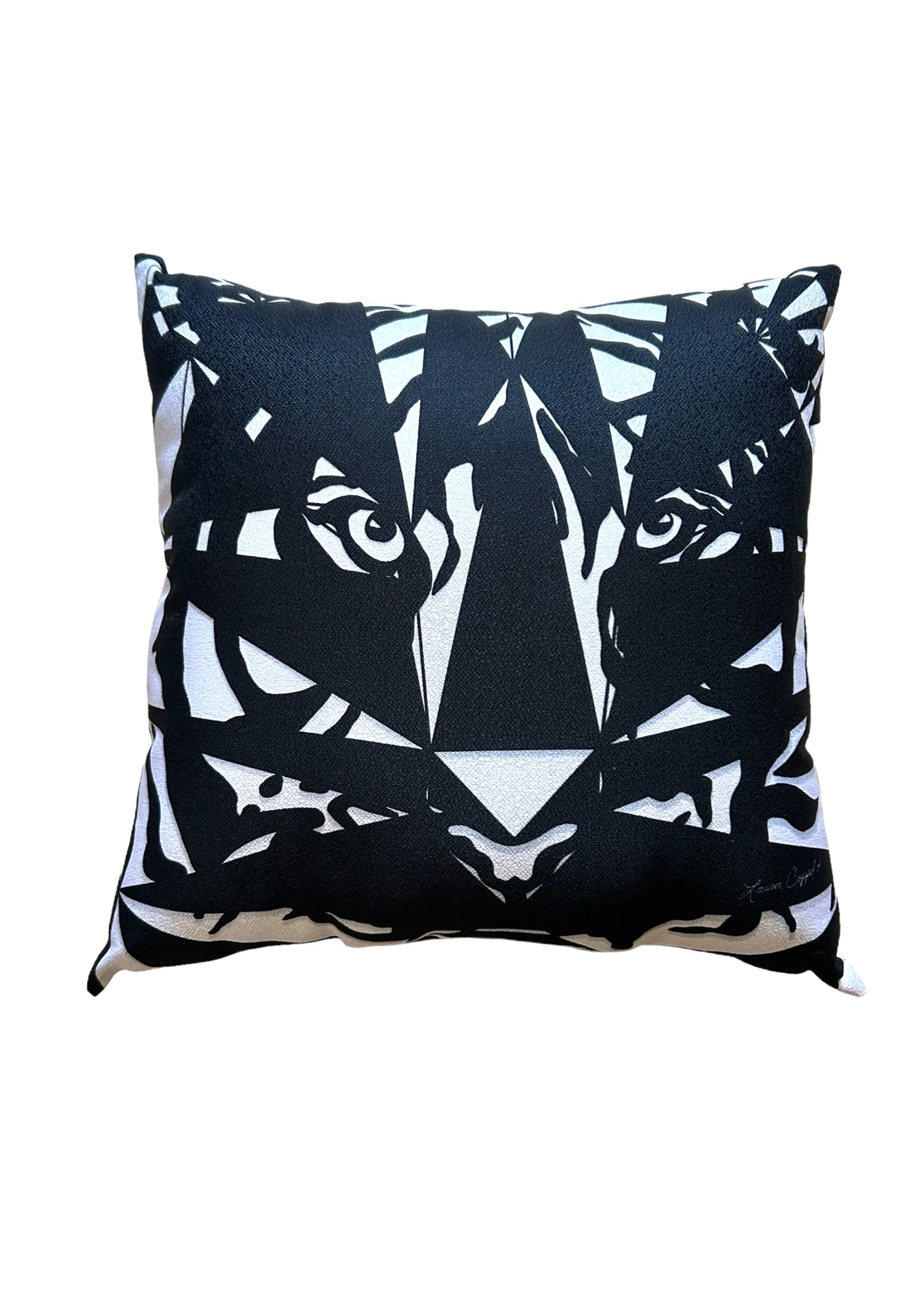 White Bengal Tiger Art Pillow