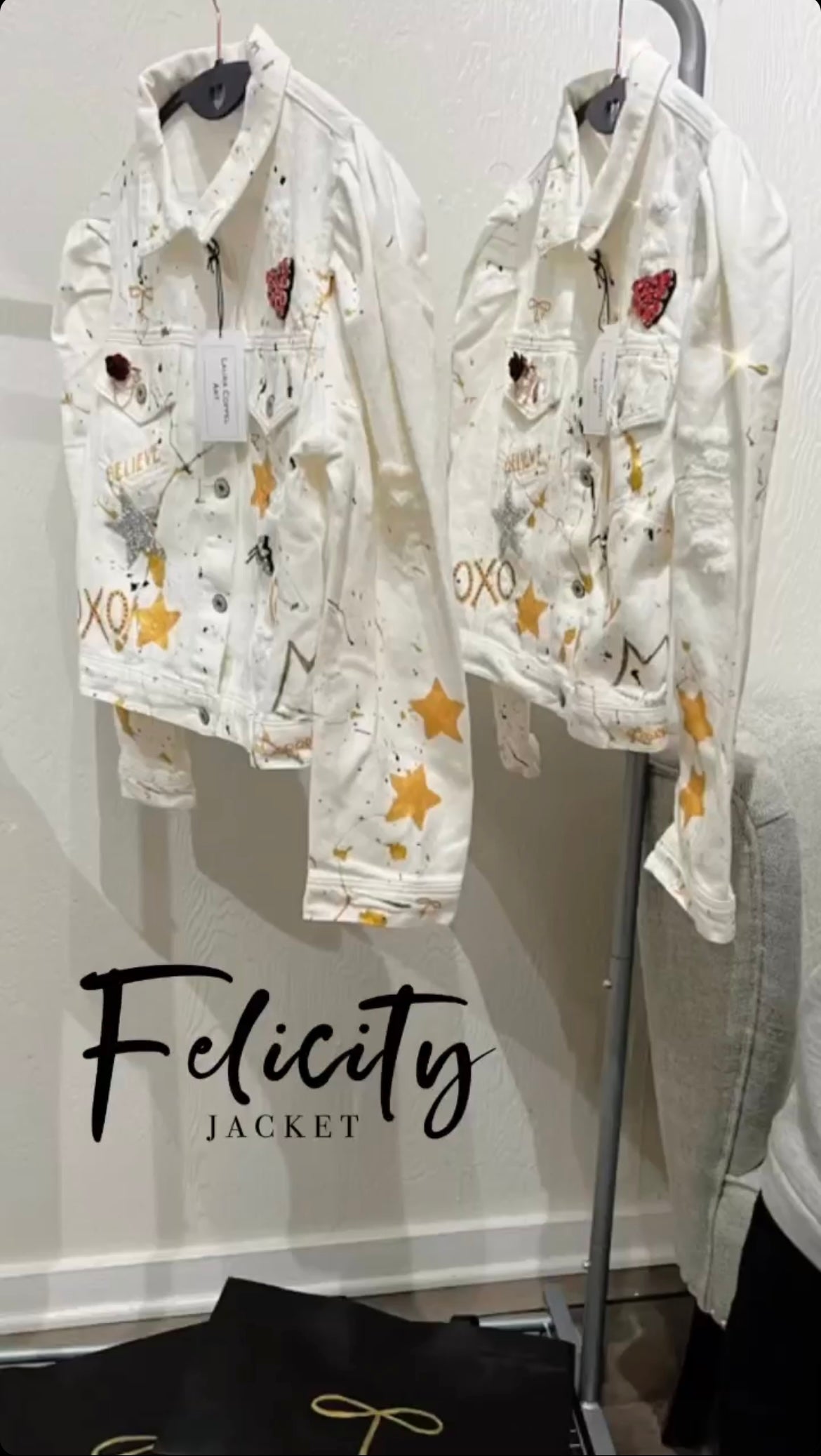 Luxury Felicity Jacket (Handpainted with patches)