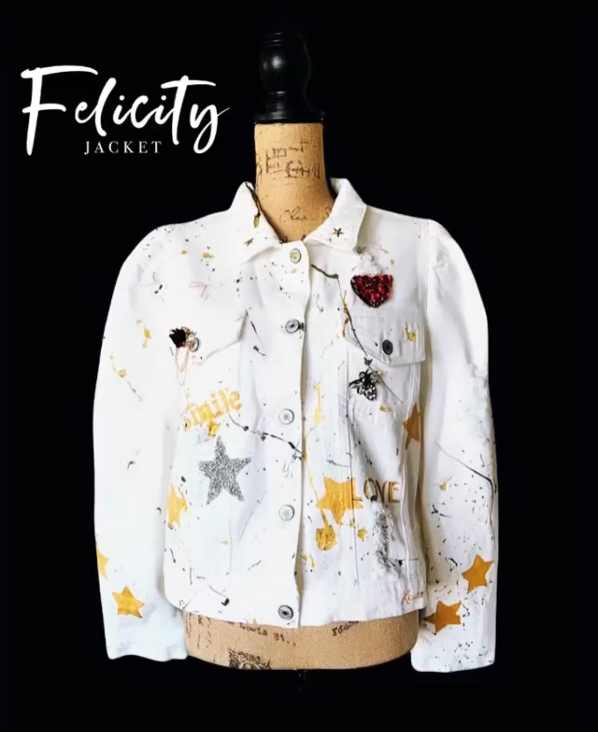 Custom Felicity Jacket (Handpainted or Handpainted With Patches)